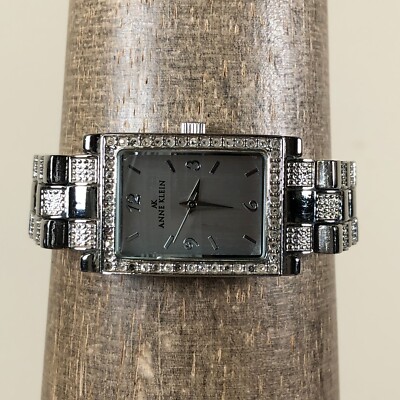 Anne Klein Women 10/9437 Dress Pave Silver Tone 21mm Quartz  display picture 1