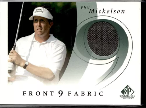2002 SP AUTHENTIC GOLD FRONT 9 FABRIC #FPS-PM PHIL MICKELSON