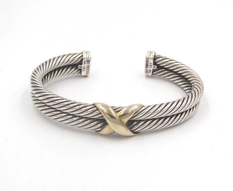 David Yurman X double cable bracelet eBay