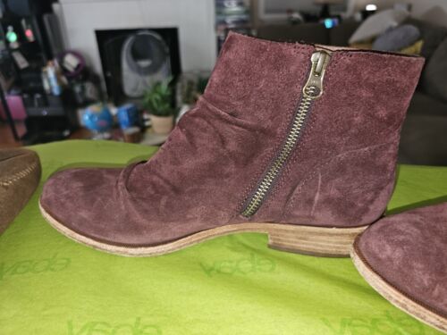 Mujer Kork Easy Cremallera Lateral Tobillo Terciopelo Marrón Botas Cuero 8 Medianas - Imagen 3 de 7