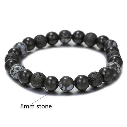 8mm Volcanic Stone Bracelet for Men Lava Wooden Beads Bracelet Tibetan Buddha - Picture 18 of 28