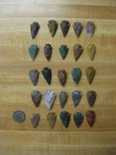 25 Modern Arrowheads  Reproductions Flint Knapping 