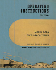 Operating Instructions Manual For Allen Automotive E-304 Dwell-tach Tester