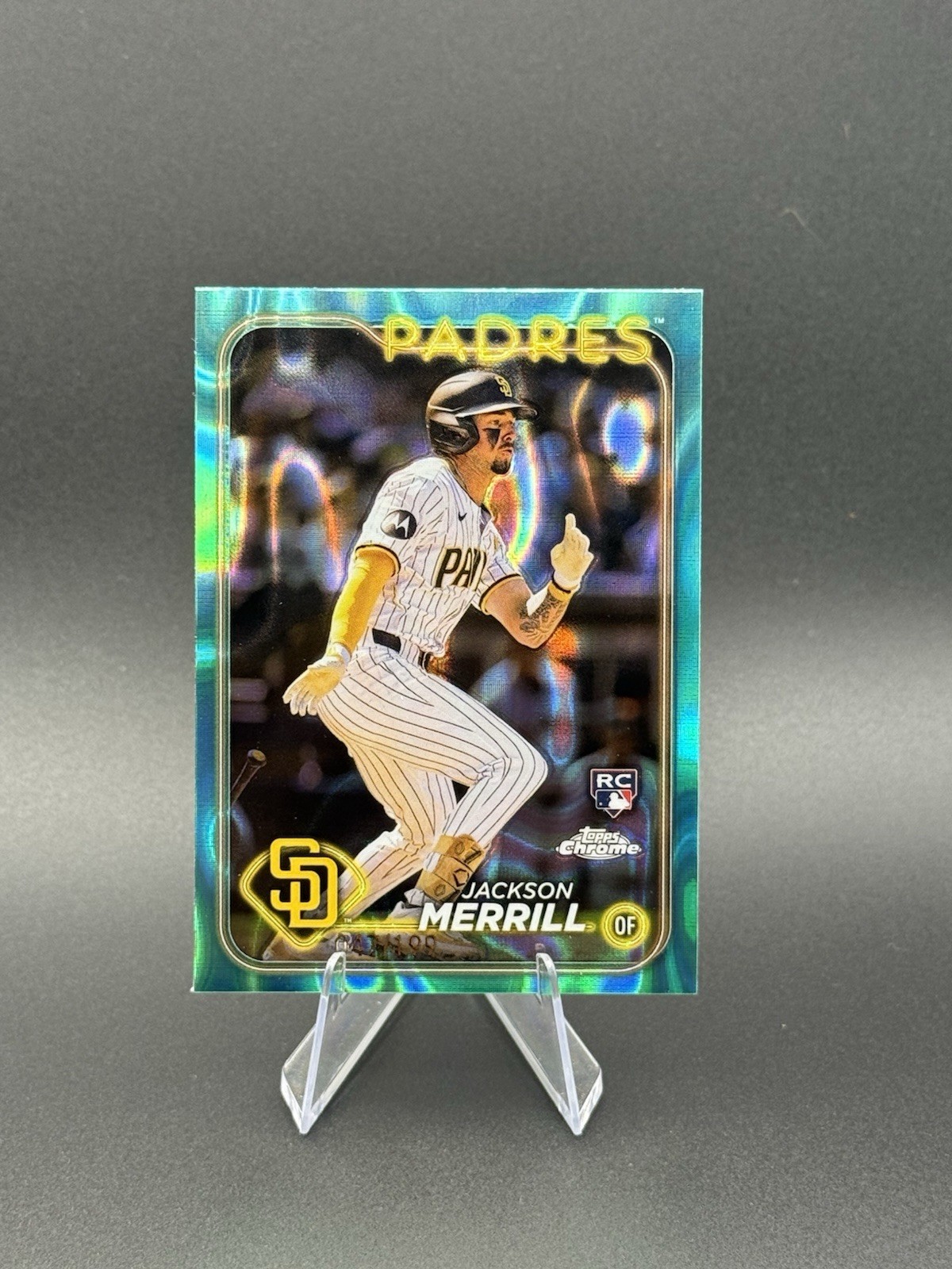 JACKSON MERRILL 2024 TOPPS CHROME 207 AQUA RAYWAVE REFRACTOR  /199 Rookie
