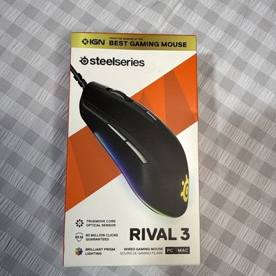 SteelSeries Rival 3 Gaming Mouse- RGB Lighting- Black- 8,500CPI- 6 Buttons- New