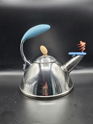 Vintage Michael Graves Teapot Tea Kettle Whistling Spinning Post Modern