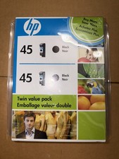 2008 New Sealed 2-Pack HP 45 Black Twin Value Pack Ink Cartridges 229212