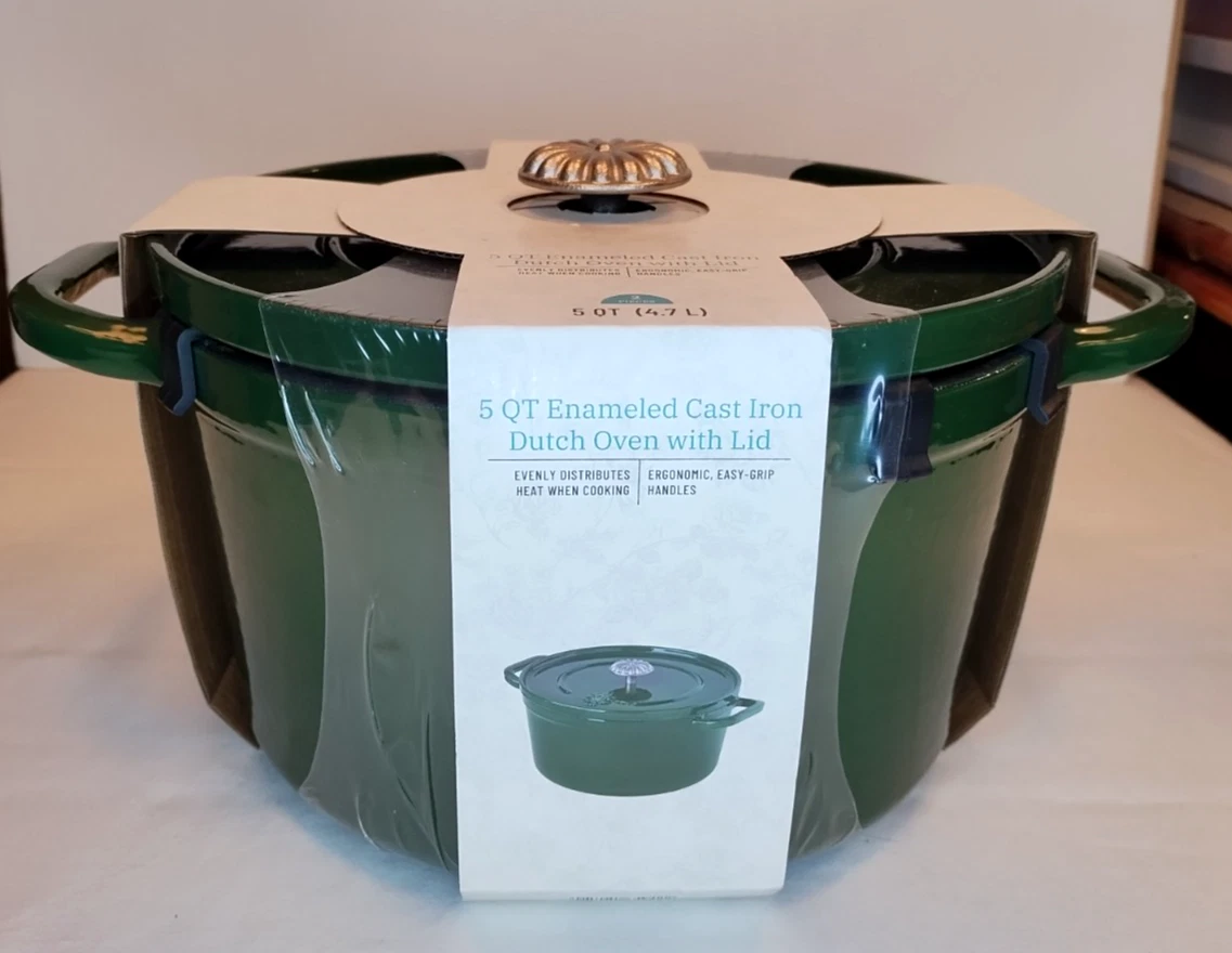 The Pioneer Woman 5 Qt Enamel Cast Iron Dutch Oven w/ Lid – Kitchen Cookware New