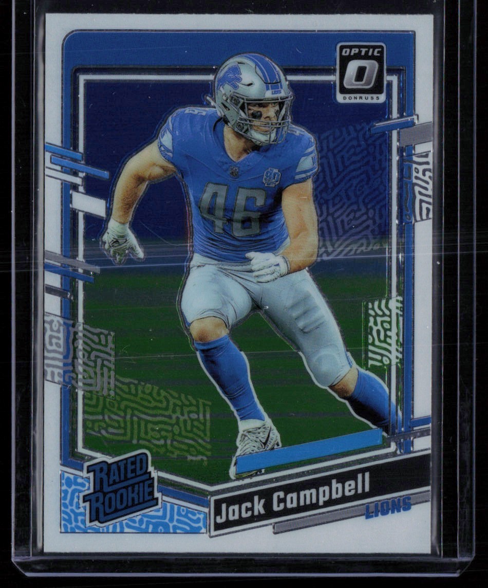 JACK CAMPBELL 2023 DONRUSS OPTIC RATED ROOKIE RC DETROIT LIONS #235