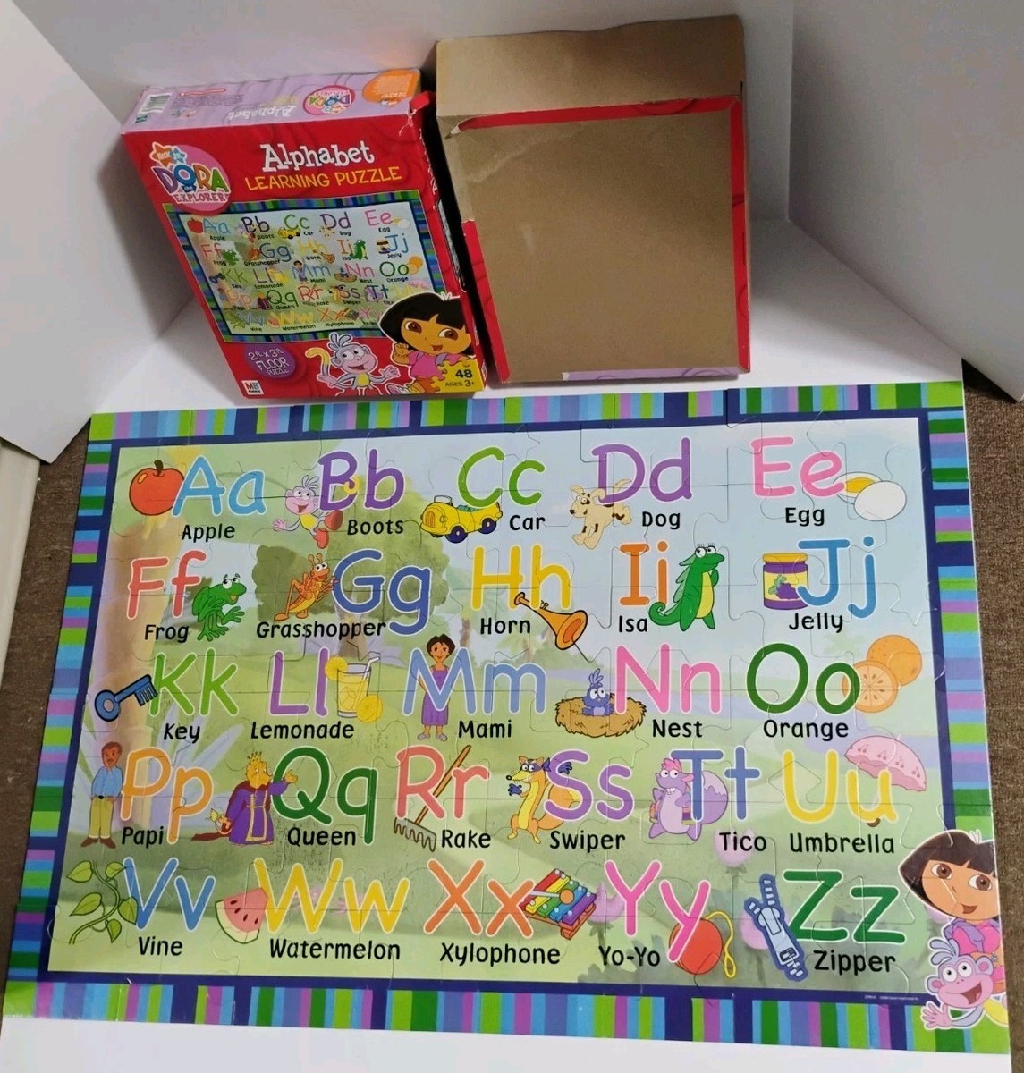 Vintage 2006 Dora The Explorer 48-Piece Alphabet Learning Floor