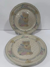 Tienshan CALICO CAT Vintage 90s Stoneware Large Dinner Plates-Set of 2-Cottage