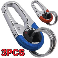 3pcs Stainless Steel Keychain Buckle Carabiner Key Ring Hook - NEW