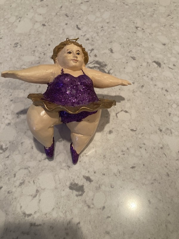 Vintage Ornament/Kathurine Collection/Curvy Chubby Plump Cute Ballerina