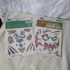 2 Savvi Glow in the Dark Pumpkin Tattoos Pumpkin Face Decorations 