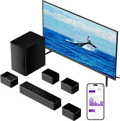 7.1Ch Sound Bar with Wireless Subwoofer, Virtual Surround Sound System for Smart