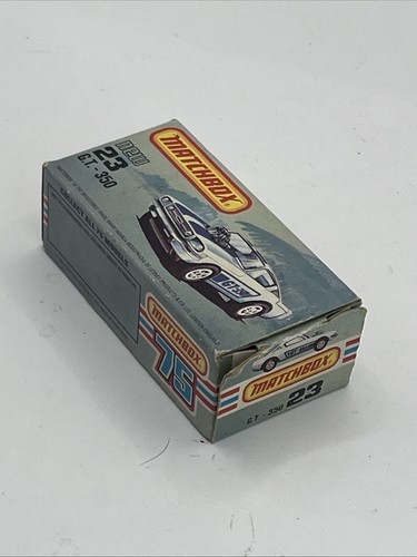 Lesney Matchbox Superfast GT 350 No.23 1970 White Made In Hong Kong In Box - Picture 15 of 16