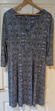 Principles Animal Print Wrap Dress Jersey Stretch Blue Ladies Size UK 18