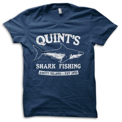 T-Shirt Quints Hai Angeln Kiefer Hai Film Referenz M5814