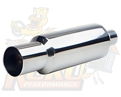 OBX 2.5'' Muffler Howitzer Round Weld-On Slant Tip 4.5'' Outlet
