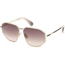 Max Mara Women's Sunglasses Gold Metal Geometric Full Rim Frame MM0143 5932F