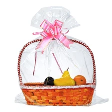 100 Packs Large Cellophane Bags 24" x 30" Clear Cellophane Gift Basket Wraps ...