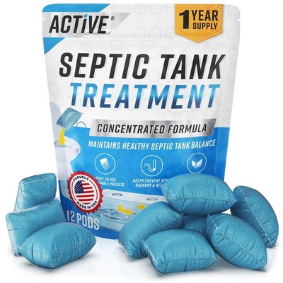 Septic Tank Treatment Pods 12 Dissolving Packets Live Bacteria Solution 1 Year S