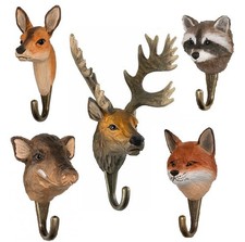 Kleiderhaken aus Holz - Tierkopf  Tier  Deko Wandhaken Garderobenhaken