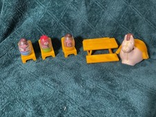 Lot of 3 vintage weebles and a rocking horse picnic table and chairs from 1972