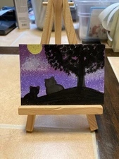 ACEO Original Acrylic Painting Landscape Abstract Art Card ATC Scenery 138