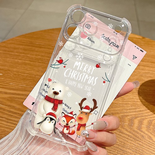Coque TPU transparente de Noël pour iPhone 16 15 14 17 Pro Max 13 12 11 Cover - Foto 10 di 22