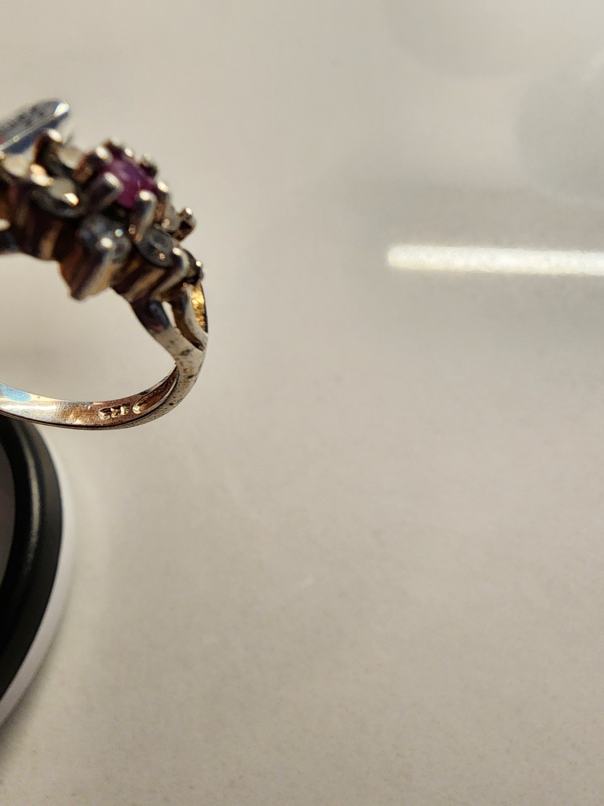 Sterling Silver Cocktail Cluster Ruby CZ Ring Siz… - image 8