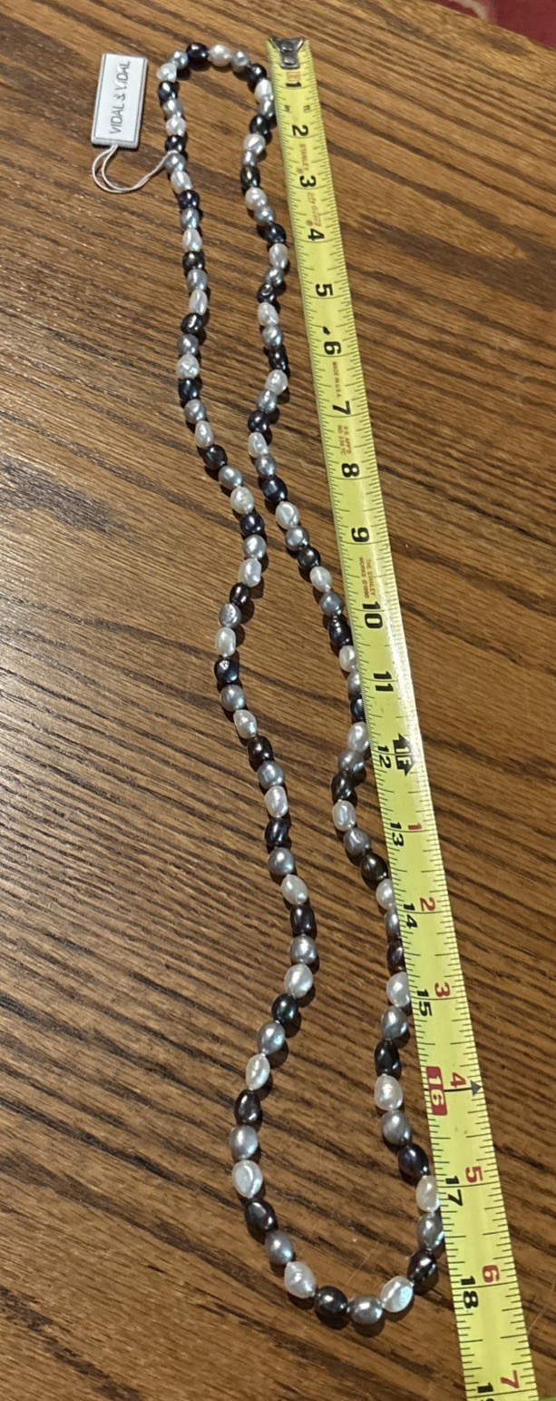 "Collar de perlas de agua dulce Vidal & Vidal 18"" nuevo"