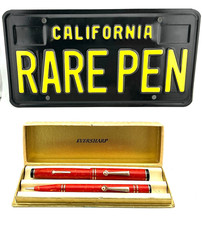 Vintage WAHL EVERSHARP #4 CORAL CELLULOID Fountain Pen Pencil 14K M Flex MINT