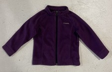 Columbia Girls' Purple Fleece Jacket Size 3T Full Zip Youth Comfort