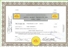 Artex Hobby Products, Inc. Lima, Ohio, 1970