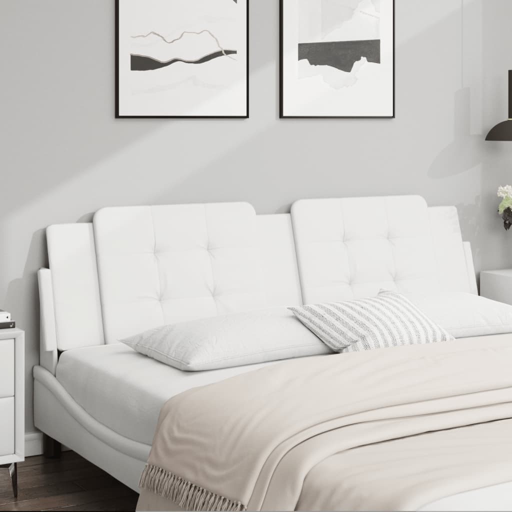 Cabecero de Cama Acolchado Zadar cuero sintético blanco 183 cm vidaXL