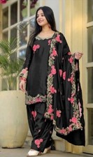 Stylish Designer Japan Satin Salwar Kameez With Organza Dupatta For Women