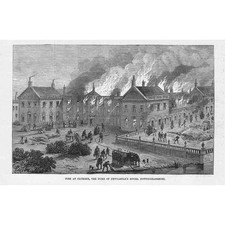 CLUMBER HOUSE Nottinghamshire Scene of the Fire - Antique Print 1879