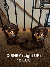 Disney PIXAR Toy Story Woody Bullseye Western Light Up Cowboy Boots US Sz 12