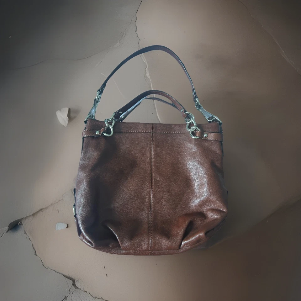 COACH Brooke Bolso de Mano de Cuero Marrón Hobo Cartera C1480-Z27744) Foto 2 de 4