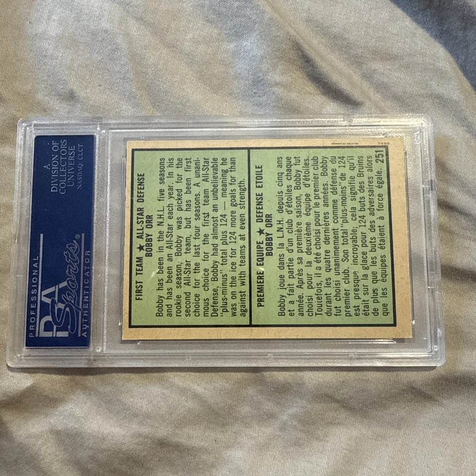 1971-72 年 OPC O-PEE-CHEE 曲棍球 #251 BOBBY OR HOF PSA 7 近乎完好全明星波士顿棕熊队 — 第 2/2 张图片
