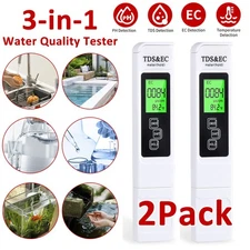 2pc TDS Meter Digital Tester Water Quality Testing Kits Drinking Water 0-9990ppm