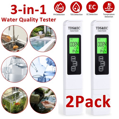 #ad 2pc TDS Meter Digital Tester Water Quality Testing Kits Drinking Water 0 9990ppm $10.80