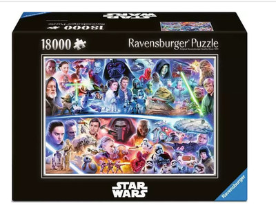 DEFECTIVE RAVENSBURGER 18000 PIECE PUZZLE STAR WARS GALACTIC TIME TRAVEL G3D