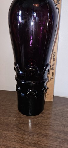 VTG ROSSINI EMPOLI Glass Genie Bottle Amethyst Purple Decanter 15" - Picture 4 of 9