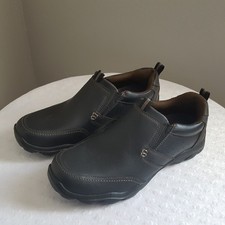 Skechers Men Size 11 Montz Leather Slip-On Memory Foam Black Shoes 