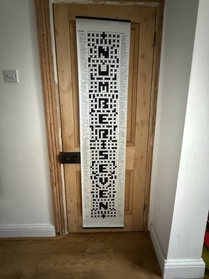 Vintage 6 Fuß riesiges Kreuzworträtsel zum Aufschreiben, Abwischen Wandbehang