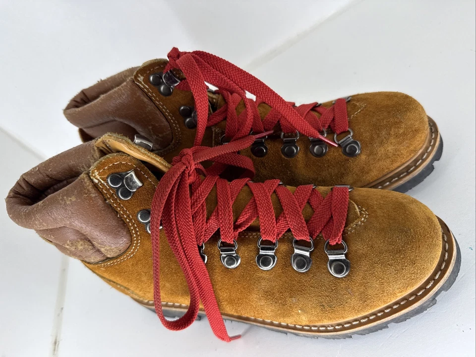Botas de senderismo de cuero vintage Sears para mujer color tostado 7,5 B Foto 2 de 4