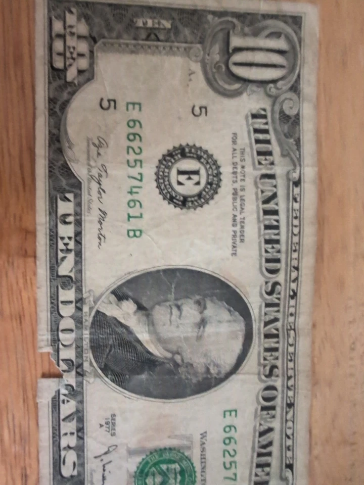1977A Federal Reserve Bank of Virgina Ten Dollar Bill Note - Image 2 of 4