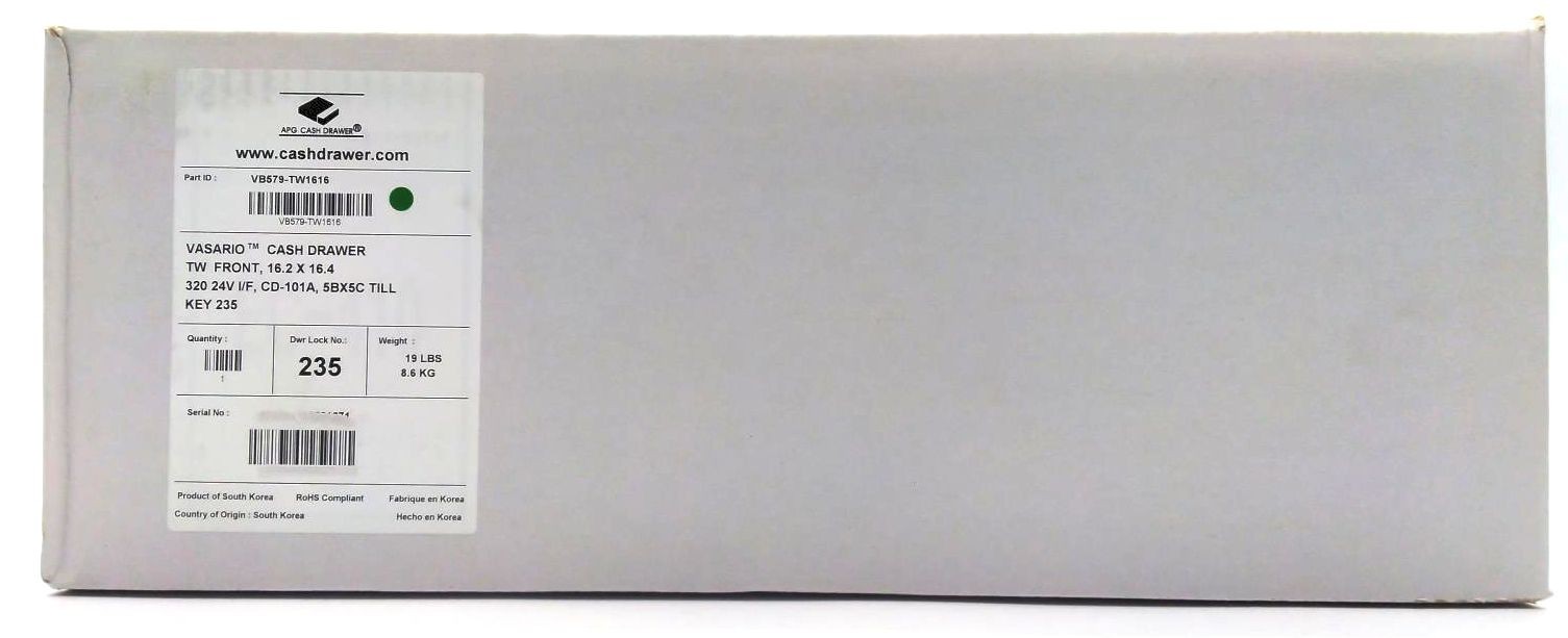 как выглядит APG Vasario Cash Drawer 16x16 VB579-TW1616 5 Bill 5 Coin Lockable POS Register фото
